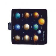TecBillion Educational Outdoor Picnic Blanket,Solar System Planets and The Sun Pictograms Set Astronomical Colorful Design Mat for Picnics Beaches Camping,58 L x 59 W