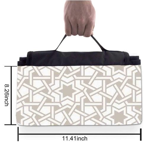  TecBillion Moroccan Outdoor Picnic Blanket,Set of African and Portuguese Tile Patterns Various Tones and Textures Boho Print Mat for Picnics Beaches Camping,50 L x 78 W