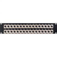 TecNec 32-Port Flush-Mount Male XLR to Solder Point Patch Panel (2 RU)