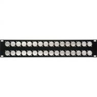 TecNec 32-Port Unloaded D-Series XLR Rack Panel (2 RU)