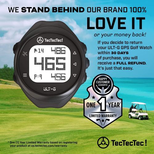  TecTecTec ULT-G Golf GPS Watch, Preloaded Worldwide Courses, Lightweight, Simple, Easy-to-use Golf Watches