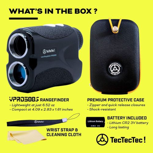  TecTecTec Laser Golf Rangefinder VPRO500S Slope with Battery