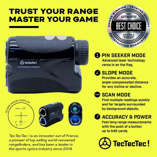  TecTecTec Laser Golf Rangefinder VPRO500S Slope with Battery