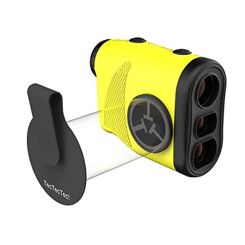  TecTecTec KLYR Golf Rangefinder with Slope, Belt Clip, Magnetic Holder. Laser Range Finder with 2022 Optics, high end case, Golf Ball Marker with Magnet.