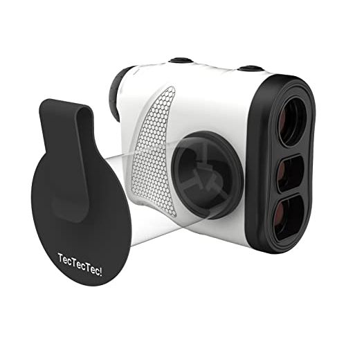  TecTecTec KLYR Golf Rangefinder with Slope, Belt Clip, Magnetic Holder. Laser Range Finder with 2022 Optics, high end case, Golf Ball Marker with Magnet.