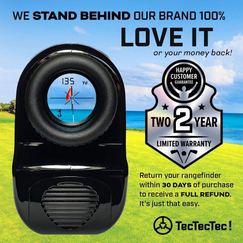  TecTecTec VPRO500 Golf Rangefinder with High-Precision, Laser Range Finder Binoculars with Pinsensor and Battery, Golf Accessories for Golfing and Hunting - Black