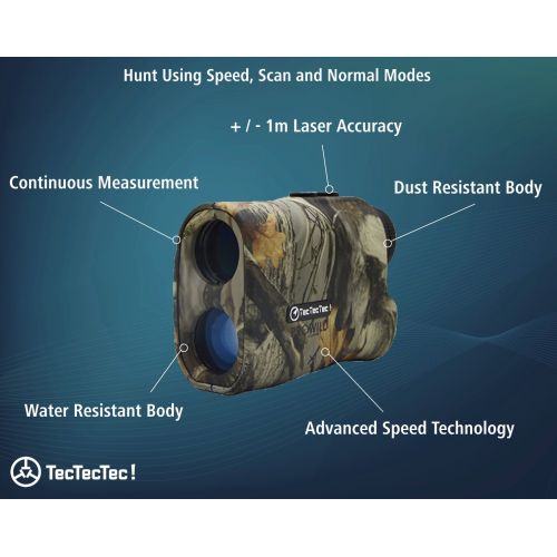  TecTecTec ProWild Hunting Rangefinder - Laser Range Finder for Hunting with Speed, Scan and Normal Measurements