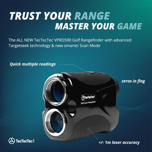  TecTecTec VPRO500 Golf Rangefinder - Laser Range Finder with Pinsensor - Laser Binoculars - Free Battery