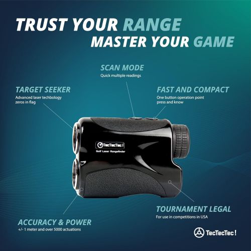  TecTecTec VPRO500 Golf Rangefinder - Laser Range Finder with Pinsensor - Laser Binoculars - Free Battery