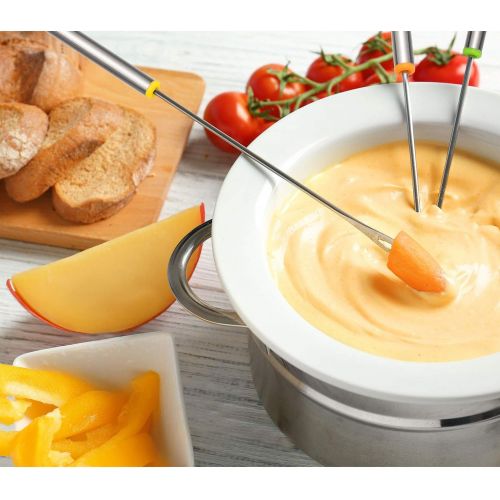  [아마존베스트]TecUnite Stainless Steel Fondue Forks with Heat Resistant Handle for Cheese Chocolate Fondue Roast Marshmallows Meat, 9.5 Inch (18 pack)