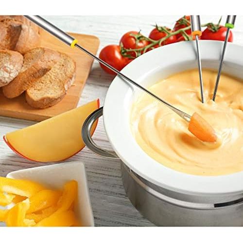  [아마존베스트]TecUnite Fondue Forks in Stainless Steel with Heat Resistant Handle for Cheese / Chocolate / Fondue / Marshmallow or Meat Roasting / 9.5 Inches