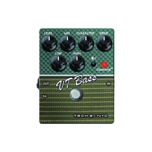  Tech 21},description:The Tech 21 VT Bass SansAmp Character Series Bass Pedal delivers the sound of a tower of power pumping through a stack of 10 speakers. The VT Bass is just the