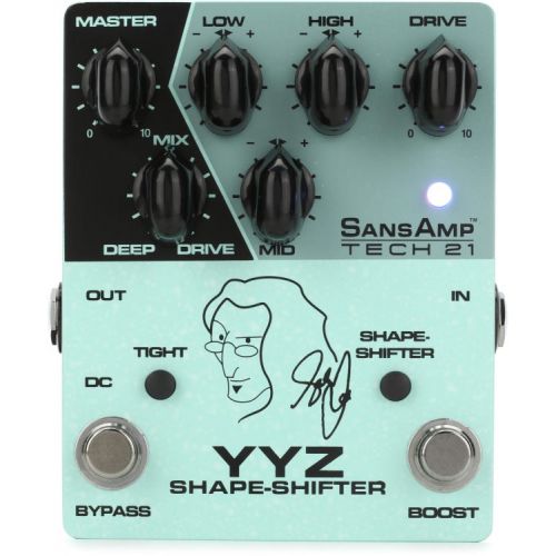  Tech 21 YYZ Geddy Lee Shape-shifter Signature SansAmp Pedal with Patch Cables