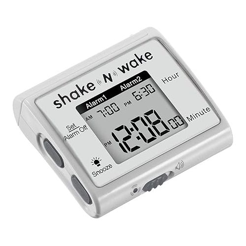  Tech Tools Vibrating Alarm Clock - Shake N Wake - Silent Alarm Wristband Watch - with Dual Alarms