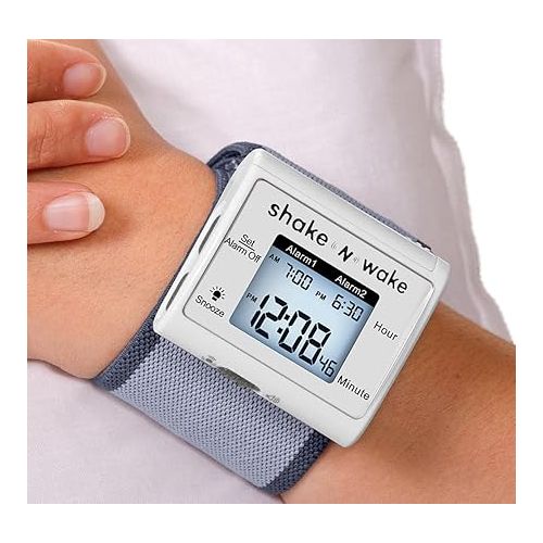  Tech Tools Vibrating Alarm Clock - Shake N Wake - Silent Alarm Wristband Watch - with Dual Alarms