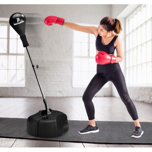  [아마존핫딜][아마존 핫딜] Tech Tools Punching Reflex Boxing Bag with Stand, Height Adjustable - Freestanding Punching Ball Speed Bag - Great for MMA Training, Stress Relief & Fitness