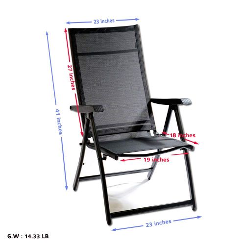  TechCare Heavy Duty Durable Adjustable Reclining Folding Chair Outdoor Indoor Garden Pool (2)