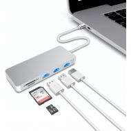 [아마존베스트]TechCode USB C Hub, Lightweight Type C Hub with HDMI 4 in 1 USB 3.0 Adapter for MacBook Hub USB Computer Peripherals USB Type C HDMI for MacBook Pro/MacBook Air, and More