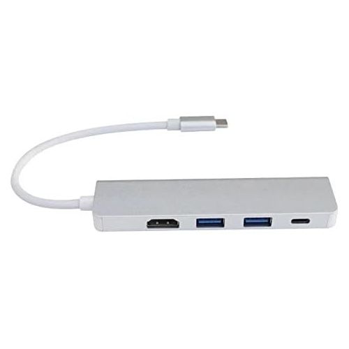  [아마존베스트]TechCode USB C Hub, Lightweight Type C Hub with HDMI 4 in 1 USB 3.0 Adapter for MacBook Hub USB Computer Peripherals USB Type C HDMI for MacBook Pro/MacBook Air, and More