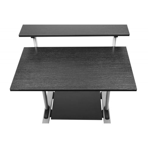  Mobile Standing Desk - TechOrbits Rolling Workstation Cart - Stand Up Media Podium Mobile Desk - Height Adjustable Presentation Computer Cart