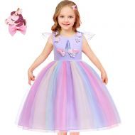 Techcity Girls Unicorn Costume Outfit Pageant Princess Party Dress