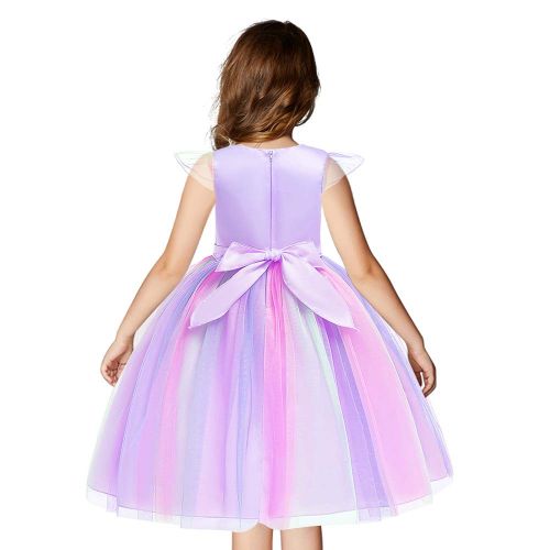  Techcity Girls Unicorn Costume Outfit Pageant Princess Party Dress