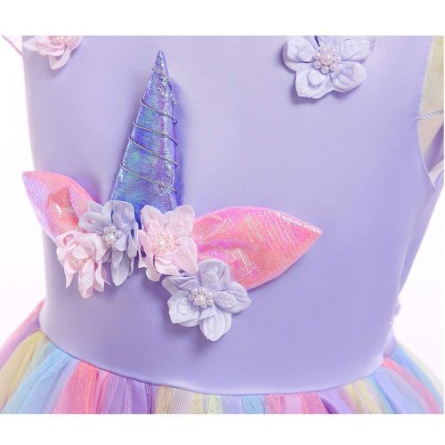  Techcity Girls Unicorn Costume Outfit Pageant Princess Party Dress