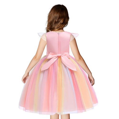  Techcity Girls Unicorn Costume Outfit Pageant Princess Party Dress