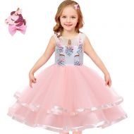 Techcity Girls Unicorn Costume Outfit Pageant Princess Party Dress