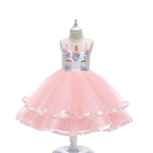  Techcity Girls Unicorn Costume Outfit Pageant Princess Party Dress