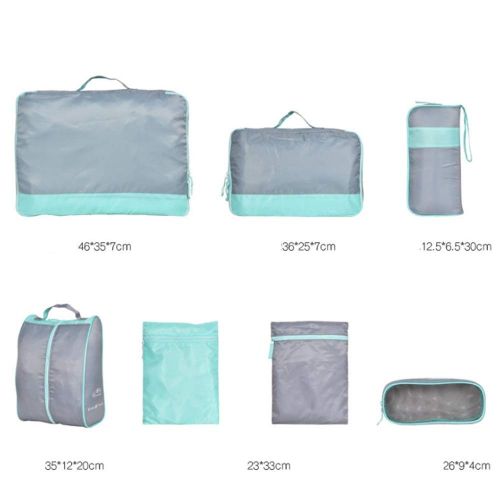  Techecho Toiletry Bag Travel Packaging Cube 7-Pcs Travel Storage Bag Accessories Baggage Manager (Color : Gray)