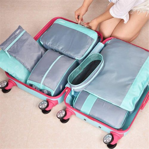  Techecho Toiletry Bag Travel Packaging Cube 7-Pcs Travel Storage Bag Accessories Baggage Manager (Color : Gray)