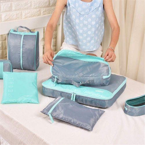  Techecho Toiletry Bag Travel Packaging Cube 7-Pcs Travel Storage Bag Accessories Baggage Manager (Color : Gray)