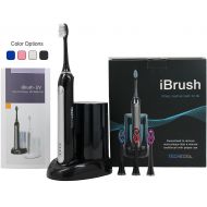 Techege Electric Rechargeable iBrush (black) - Sonic Wave Electric Rechargeable Toothbrush with UV Sanitizer, 3...