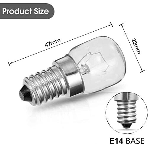  TECHGOMADE E14 Kleine Edison Screw Base, Ofen Gluehbirnen, Wolframlicht, 25W Halogenlampe, 2700K Warmweiss, Nicht Dimmbar, 4er Pack