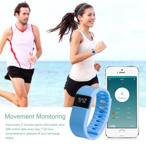  Techken Fitness Tracker Uhr, TechKen Schrittzahler Sport Tracker Schlaf Monitor Kalorienzahler Fitness Armband, Fit fuer Android und iPhone