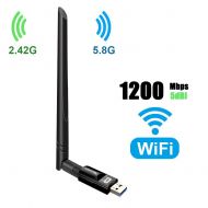 USB WiFi Adapter 1200Mbps TECHKEY USB 3.0 WiFi Dongle 802.11 ac Wireless Network Adapter with Dual Band 2.42GHz/300Mbps 5.8GHz/866Mbps 5dBi High Gain Antenna for Desktop Windows XP