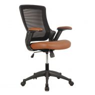 Techni Mobili TECHNI MOBILI Mid-Back Mesh Task Office Chair with Height Adjustable Arms - Brown