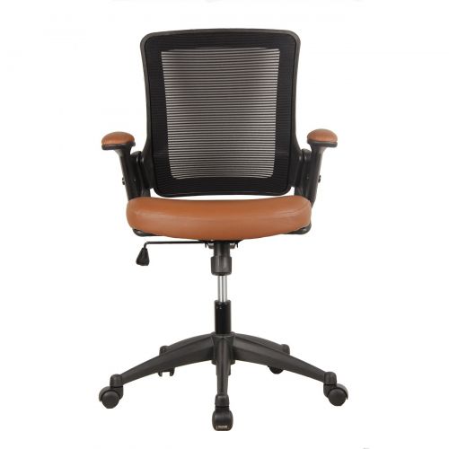  Techni Mobili TECHNI MOBILI Mid-Back Mesh Task Office Chair with Height Adjustable Arms - Brown