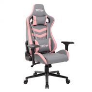 Techni Sport TS-83 Ergonomic High Back Racer Style Video Gaming Chair - Grey & Pink