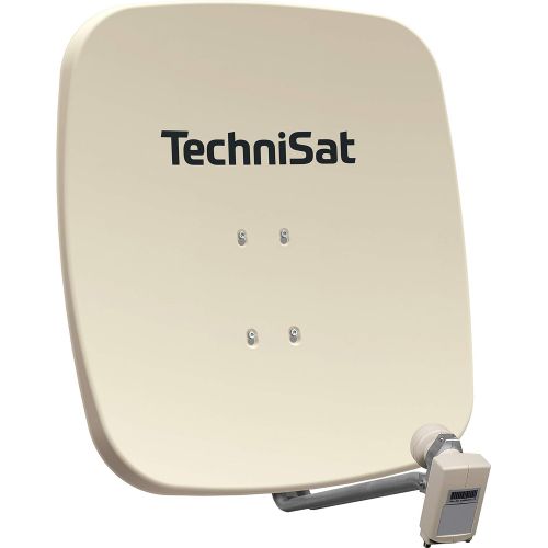  [아마존베스트]-Service-Informationen TechniSat Satman 65 Plus Satellite Dish for 1 User (65 cm Satellite Mirror with Mast Mount and 40 mm Universal Single LNB) Beige