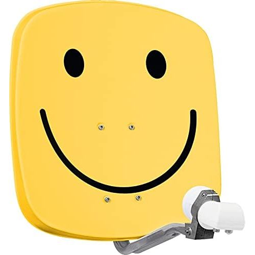  [아마존베스트]-Service-Informationen TechniSat DIGIDISH 45 - Satellite Dish for 2 Participants (45 cm Small Sat System - Complete Set with Wall Mount and Universal Twin LNB) Smiley Yellow