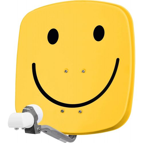  [아마존베스트]-Service-Informationen TechniSat DIGIDISH 45 - Satellite Dish for 2 Participants (45 cm Small Sat System - Complete Set with Wall Mount and Universal Twin LNB) Smiley Yellow