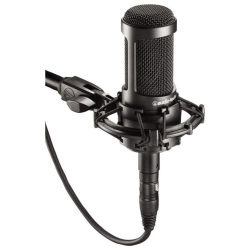 오디오테크니카 Audio-Technica Audio Technica AT2035 Large Diphragm Condenser Microphone wShock Mount, Pop Filter, Headphones, and Mic Cable