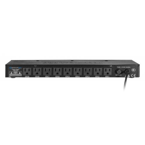  Technical Pro 1U Rack Mount dB Display with 8 Outlet Power Supply - DBPB80