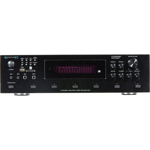  Technical Pro H12x500UBT 650W Digital Hybrid Amplifier/Preamp/Tuner with 12 Speaker Output