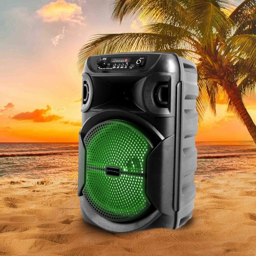  Technical Pro (Pack of 2) Portable 8 Inch Portable 500 watts Bluetooth Speaker with Woofer & Tweeter, Festival PA LED Speaker with Bluetooth/USB Card Inputs, True Wireless Stereo, 30 Feet Blueto