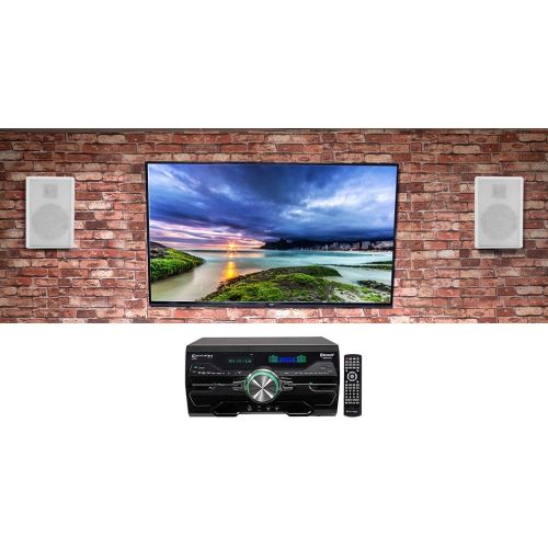  Technical Pro DV4000 4000w Home Theater DVD Receiver+(2) 5.25 White Speakers