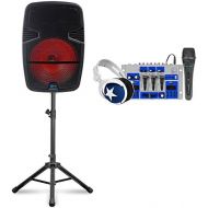 Technical Pro Rechargeable Bluetooth LED DJ PA Speaker+Mixer+Stand+Mic+Lights