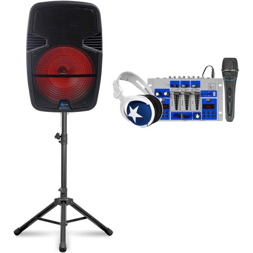  Technical Pro Rechargeable Bluetooth LED DJ PA Speaker+Mixer+Stand+Mic+Lights